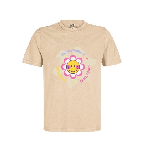 Polera OctayFamily Flower Vibration | Acid Wash